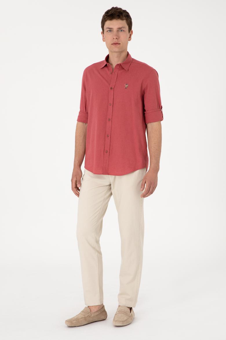 Erkek Vişne Uzun Kollu Basic Gömlek - 50297868169