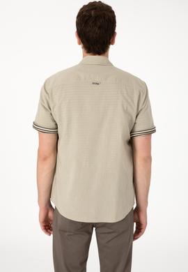 Erkek Haki Kısa Kollu Gömlek - 50297896125