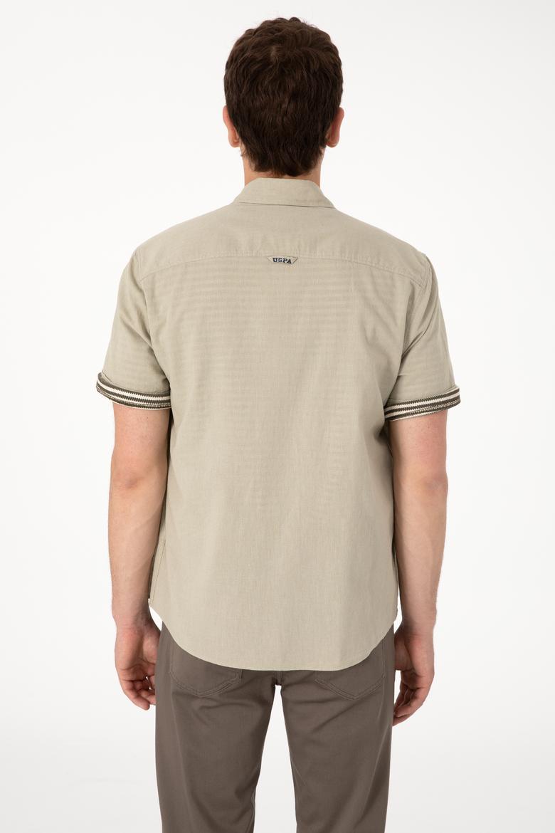 Erkek Haki Kısa Kollu Gömlek - 50297896125