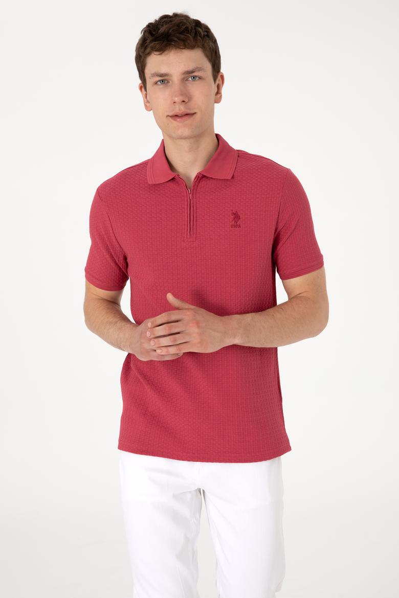 Erkek Regular Fit Polo Yaka Vişne Tişört