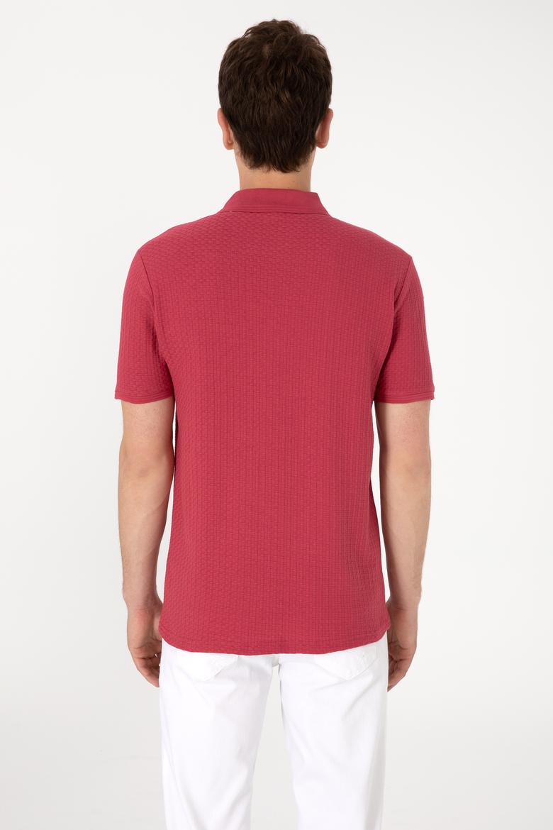 Erkek Regular Fit Polo Yaka Vişne Tişört - 50299601036