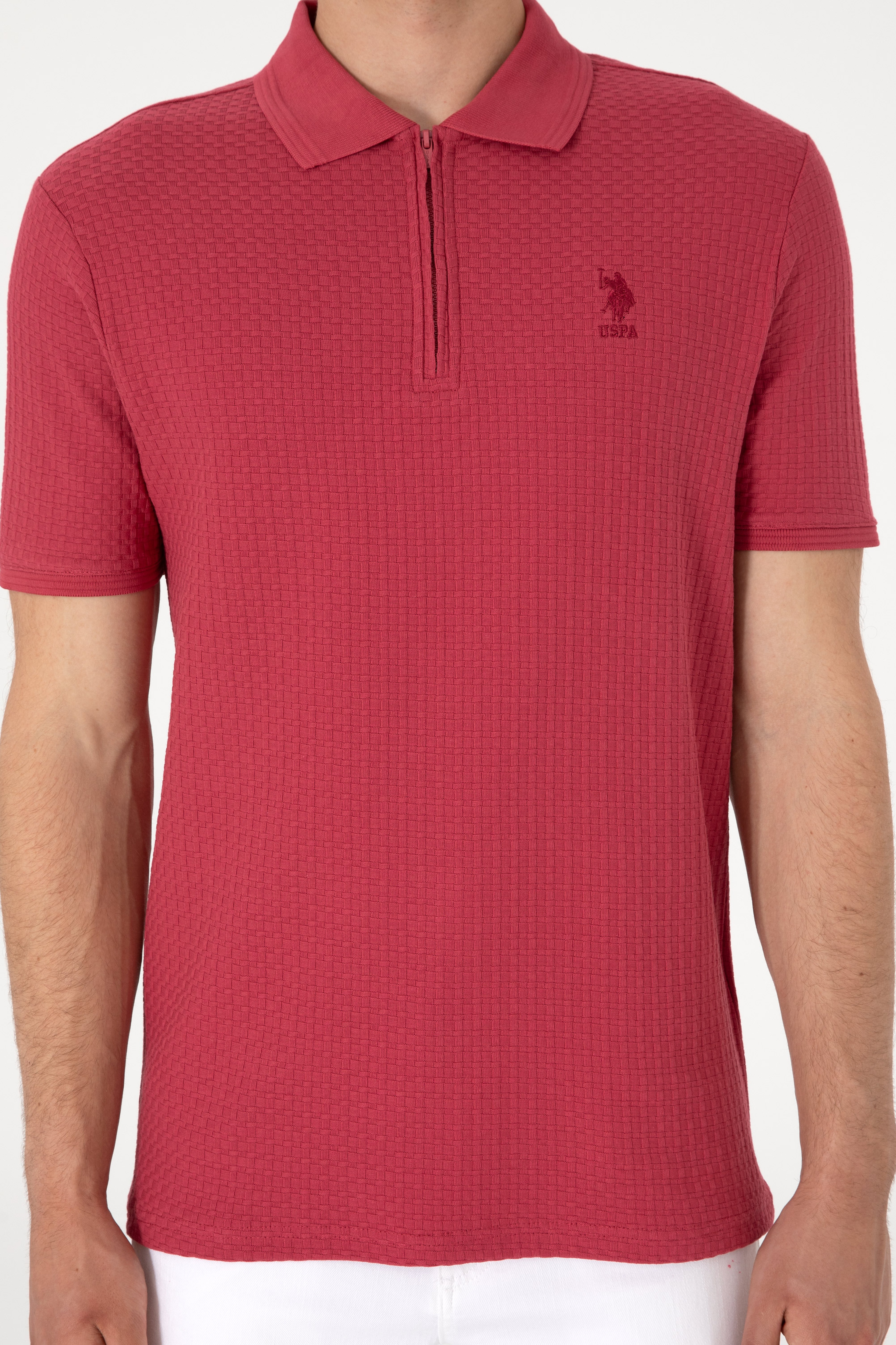 Erkek Regular Fit Polo Yaka Vişne Tişört - Image 6
