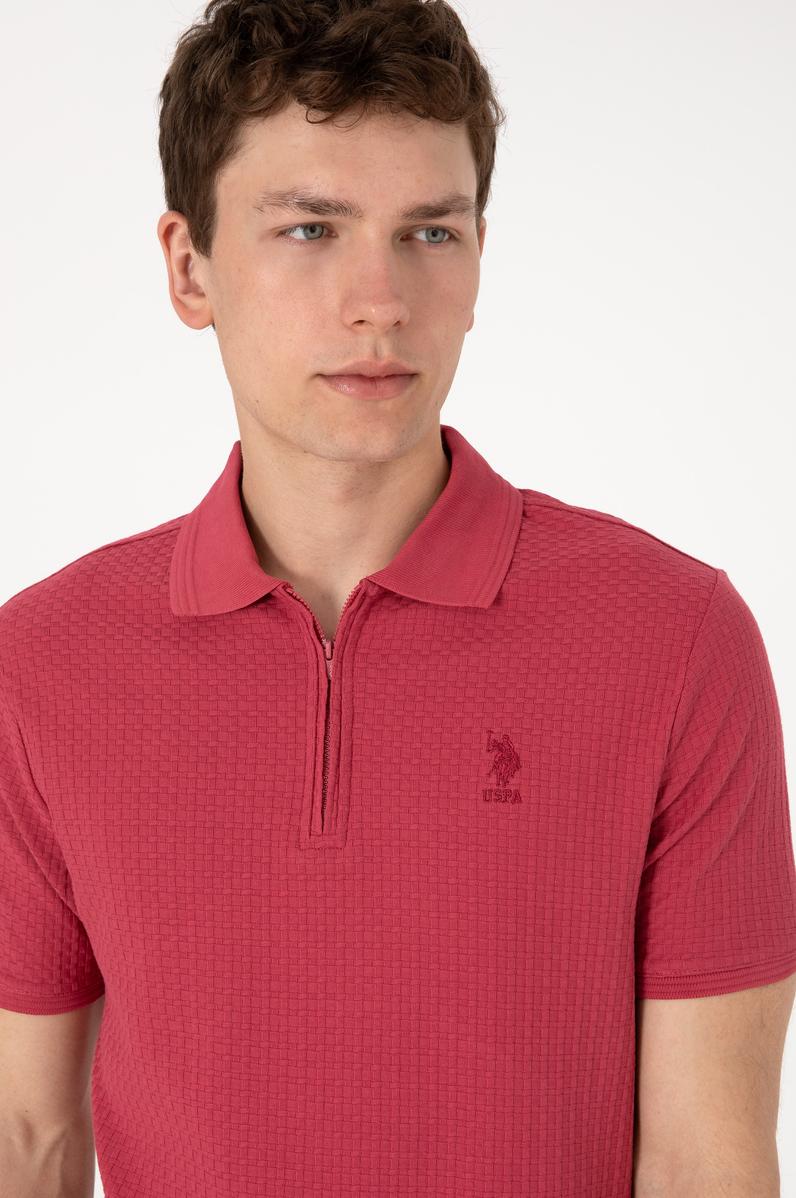 Erkek Regular Fit Polo Yaka Vişne Tişört