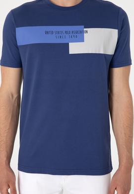 Erkek Regular Fit Bisiklet Yaka Açık Lacivert Tişört - 50299857037