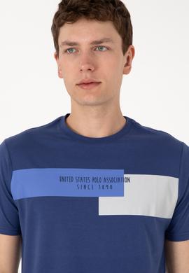 Erkek Regular Fit Bisiklet Yaka Açık Lacivert Tişört - 50299857037