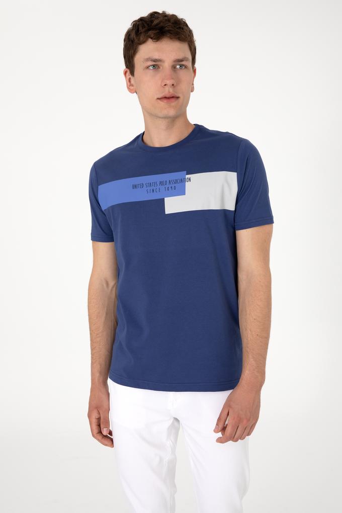 Erkek Regular Fit Bisiklet Yaka Açık Lacivert Tişört