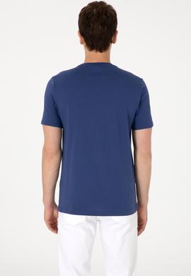 Erkek Regular Fit Bisiklet Yaka Açık Lacivert Tişört - 50299857037