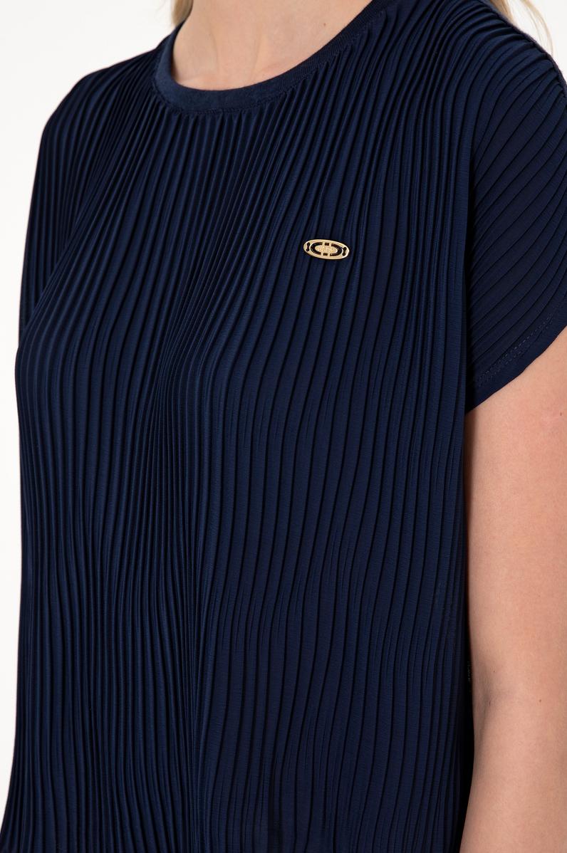 Kadın Lacivert Bisiklet Yaka Tişört