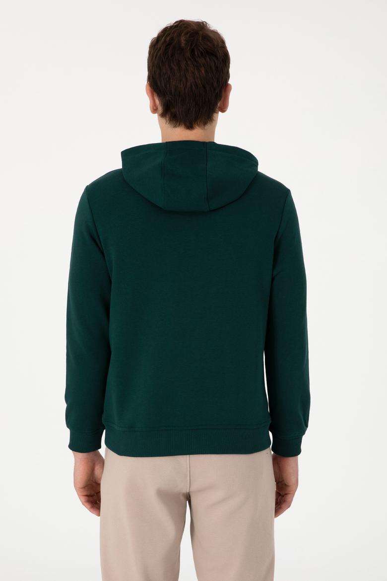 Erkek Koyu Yeşil Basic Sweatshirt - 50289056139