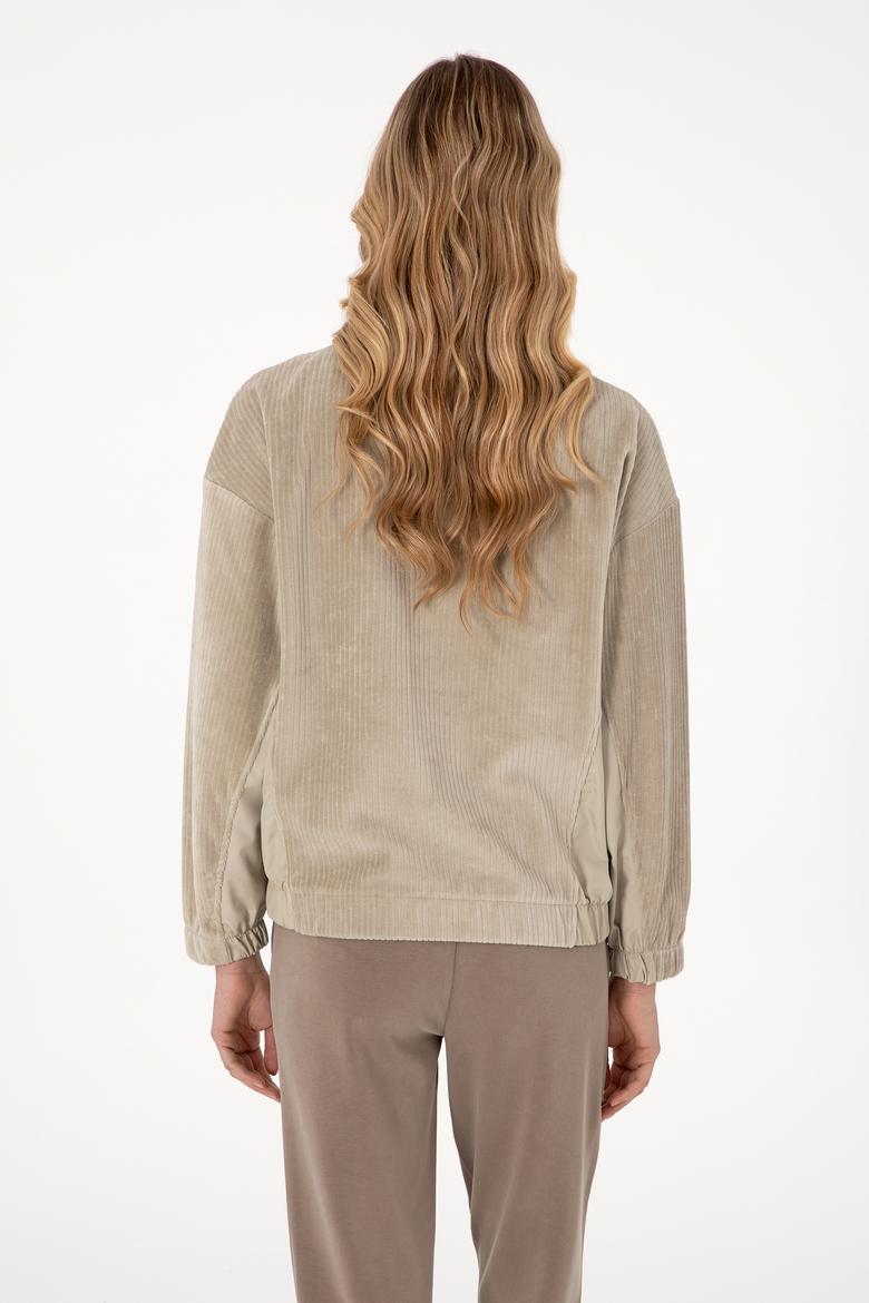 Kadın Açık Haki Sweatshirt - 50292420014