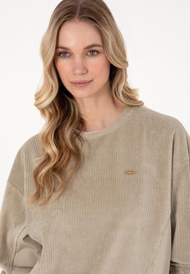 Kadın Açık Haki Sweatshirt - 50292420014