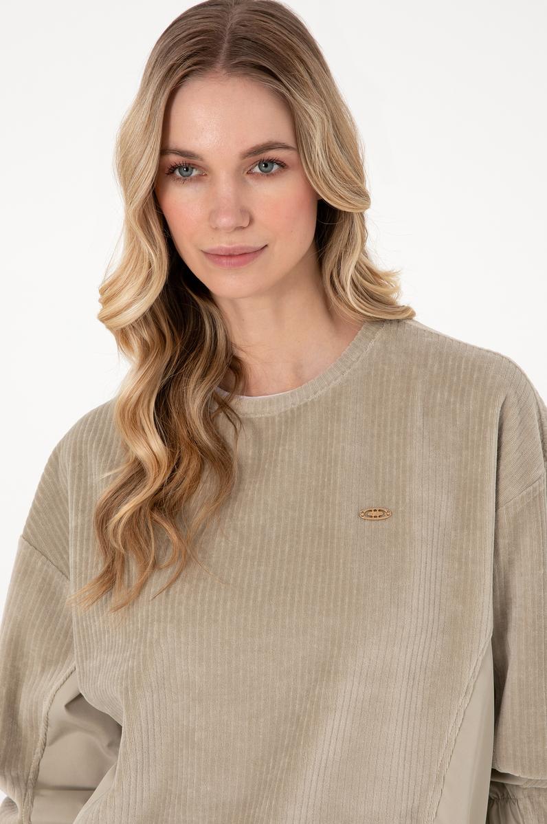 Kadın Açık Haki Sweatshirt