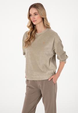 Kadın Açık Haki Sweatshirt - 50292420014