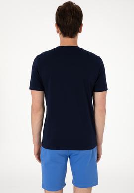 Erkek Regular Fit Bisiklet Yaka Lacivert Tişört - 50299763017