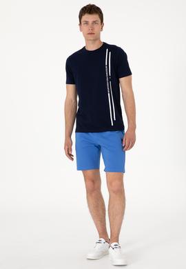 Erkek Regular Fit Bisiklet Yaka Lacivert Tişört - 50299763017