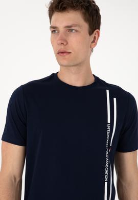 Erkek Regular Fit Bisiklet Yaka Lacivert Tişört - 50299763017