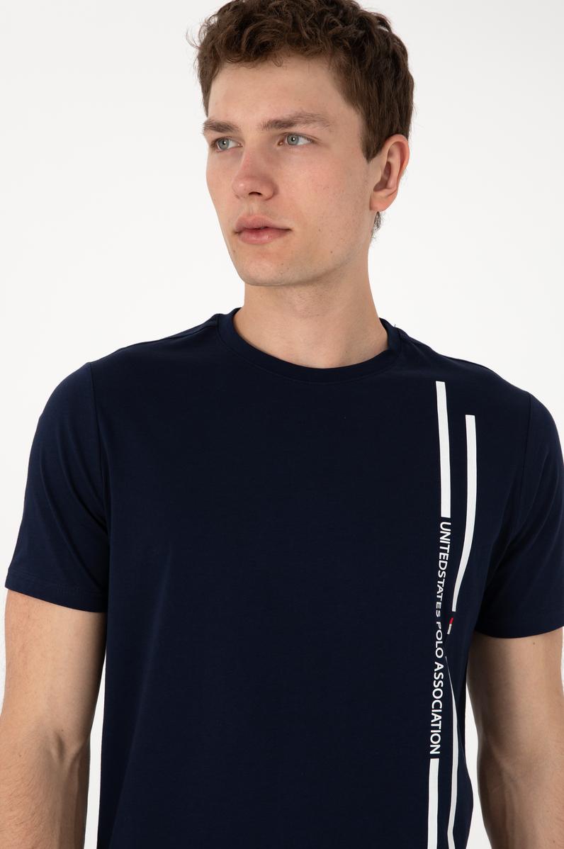 Erkek Regular Fit Bisiklet Yaka Lacivert Tişört