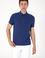Erkek Slim Fit Polo Yaka Cepli Açık Lacivert Dokulu Tişört
