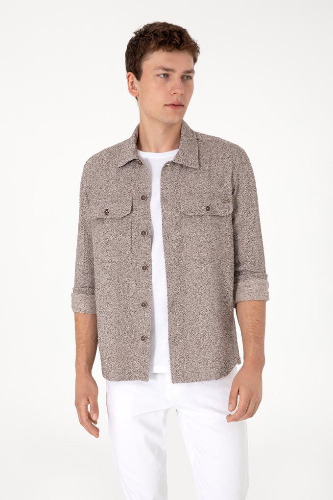 Erkek Camel Örme Gömlek