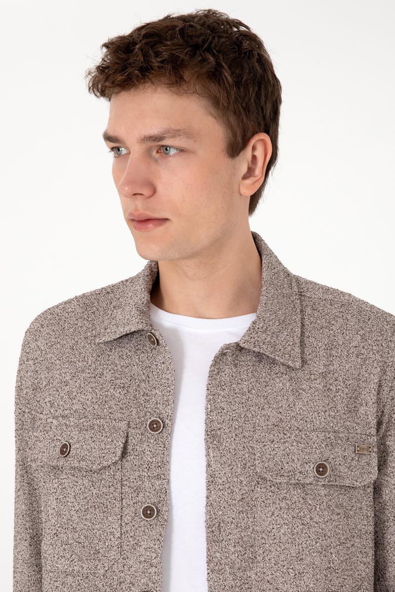 Erkek Camel Örme Gömlek - 50309867006