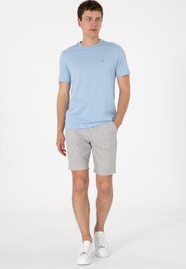 Erkek Açık Gri Dokuma Şort - 50300423052