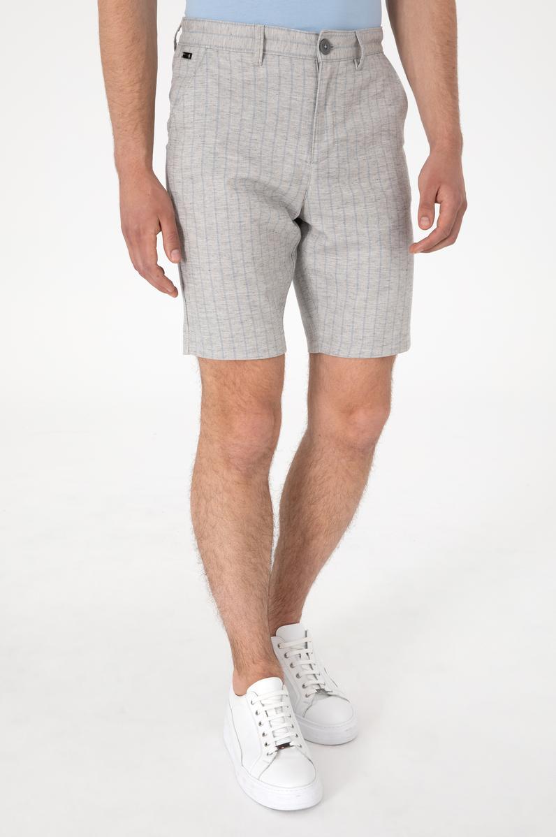 Erkek Açık Gri Dokuma Şort
