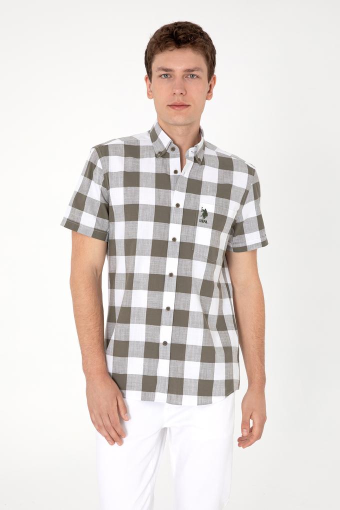 Erkek Vizon Kısa Kollu Gömlek