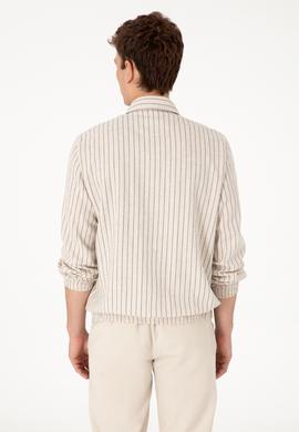 Erkek Krem Fermuarlı Gömlek - 50299602012
