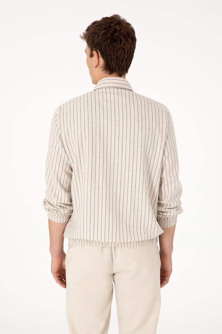 Erkek Krem Fermuarlı Gömlek - 50299602012