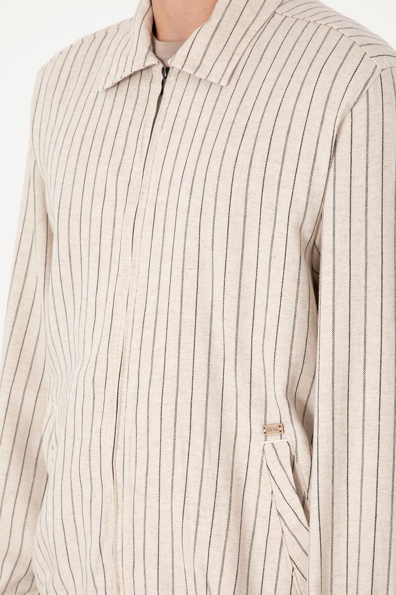 Erkek Krem Fermuarlı Gömlek - 50299602012