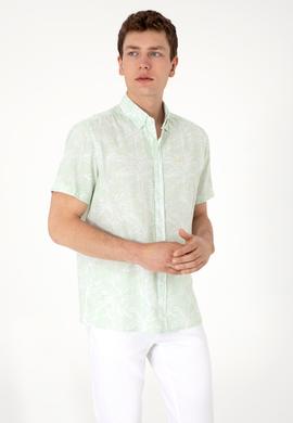 Erkek Su Yeşili Kısa Kollu Gömlek - 50300419017