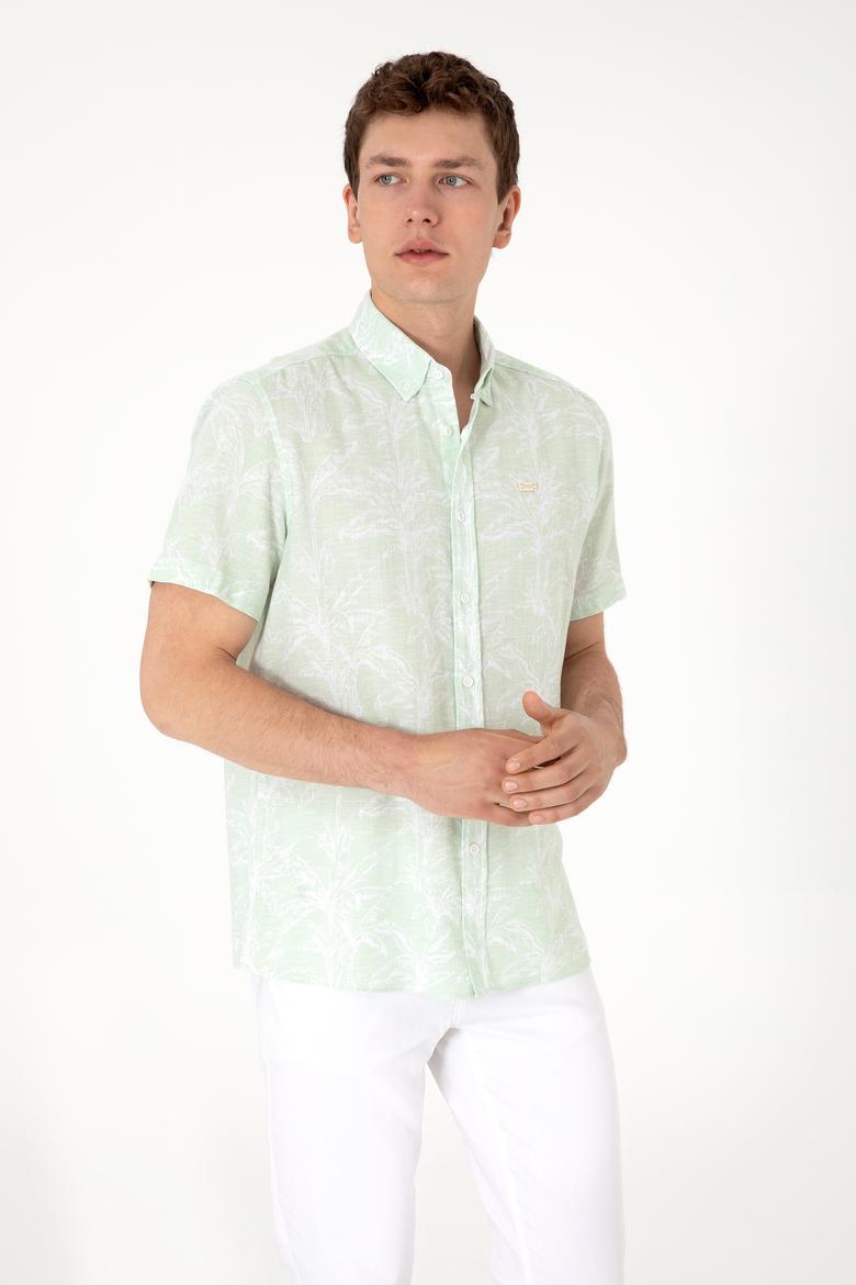 Erkek Su Yeşili Kısa Kollu Gömlek - 50300419017