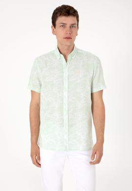 Erkek Su Yeşili Kısa Kollu Gömlek - 50300419017