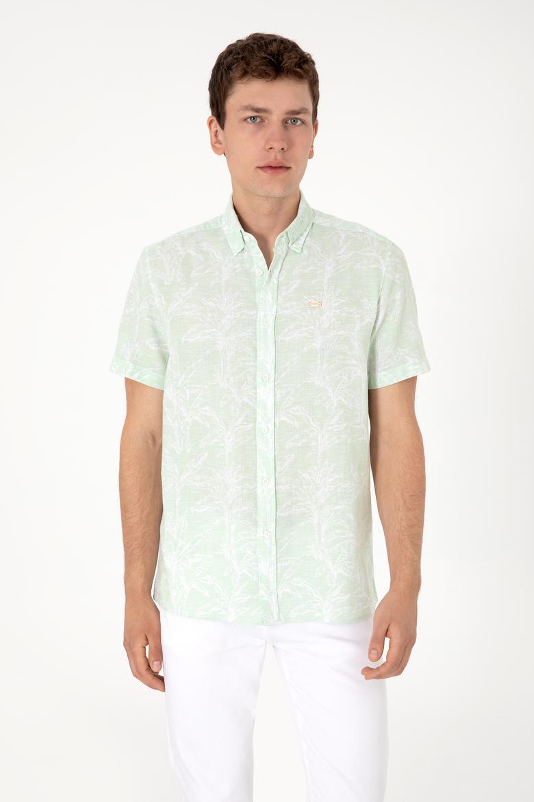 Erkek Su Yeşili Kısa Kollu Gömlek