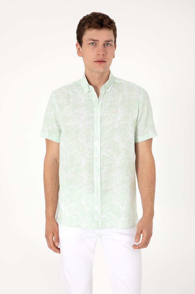Erkek Su Yeşili Kısa Kollu Gömlek