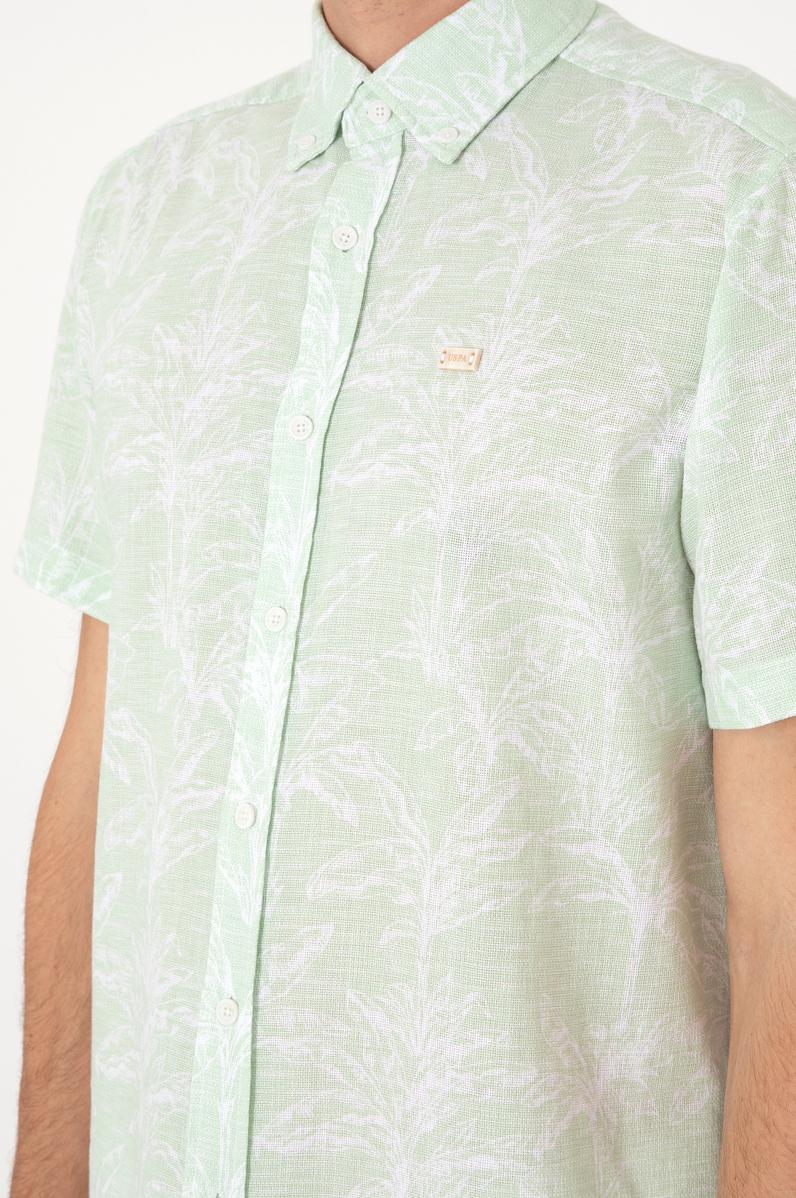 Erkek Su Yeşili Kısa Kollu Gömlek
