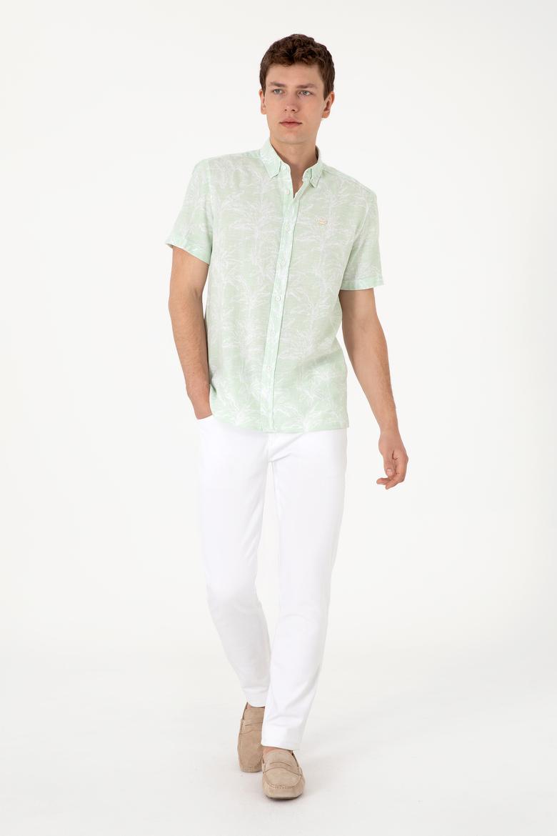 Erkek Su Yeşili Kısa Kollu Gömlek - 50300419017
