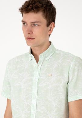 Erkek Su Yeşili Kısa Kollu Gömlek - 50300419017