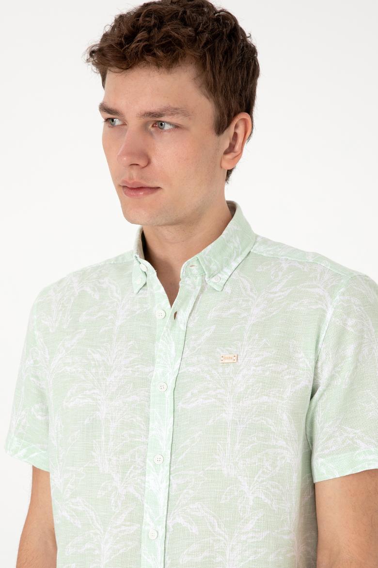 Erkek Su Yeşili Kısa Kollu Gömlek - 50300419017
