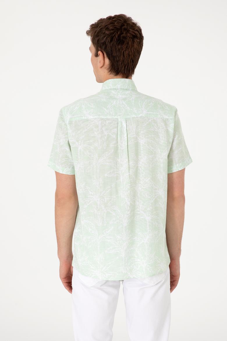 Erkek Su Yeşili Kısa Kollu Gömlek - 50300419017