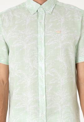 Erkek Su Yeşili Kısa Kollu Gömlek - 50300419017
