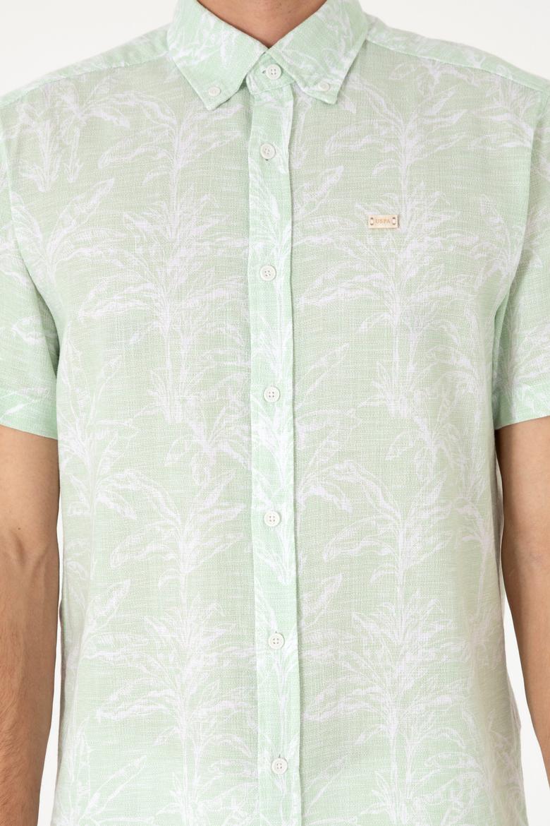 Erkek Su Yeşili Kısa Kollu Gömlek - 50300419017