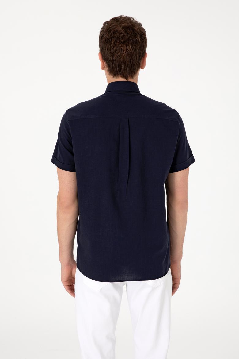 Erkek Lacivert Kısa Kollu Gömlek - 50298007023