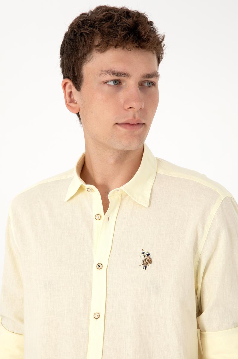 Erkek Limon Uzun Kollu Basic Gömlek