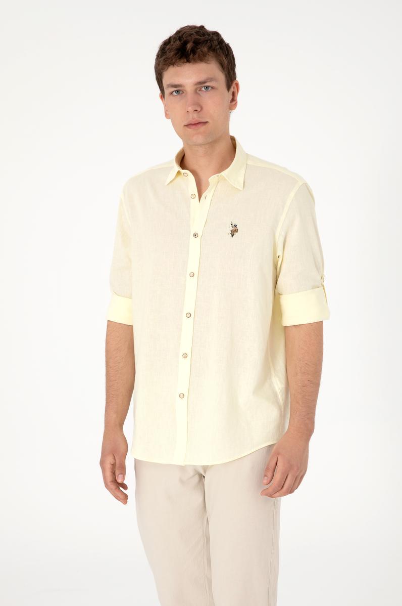 Erkek Limon Uzun Kollu Basic Gömlek