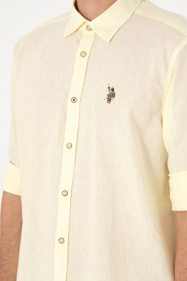 Erkek Limon Uzun Kollu Basic Gömlek