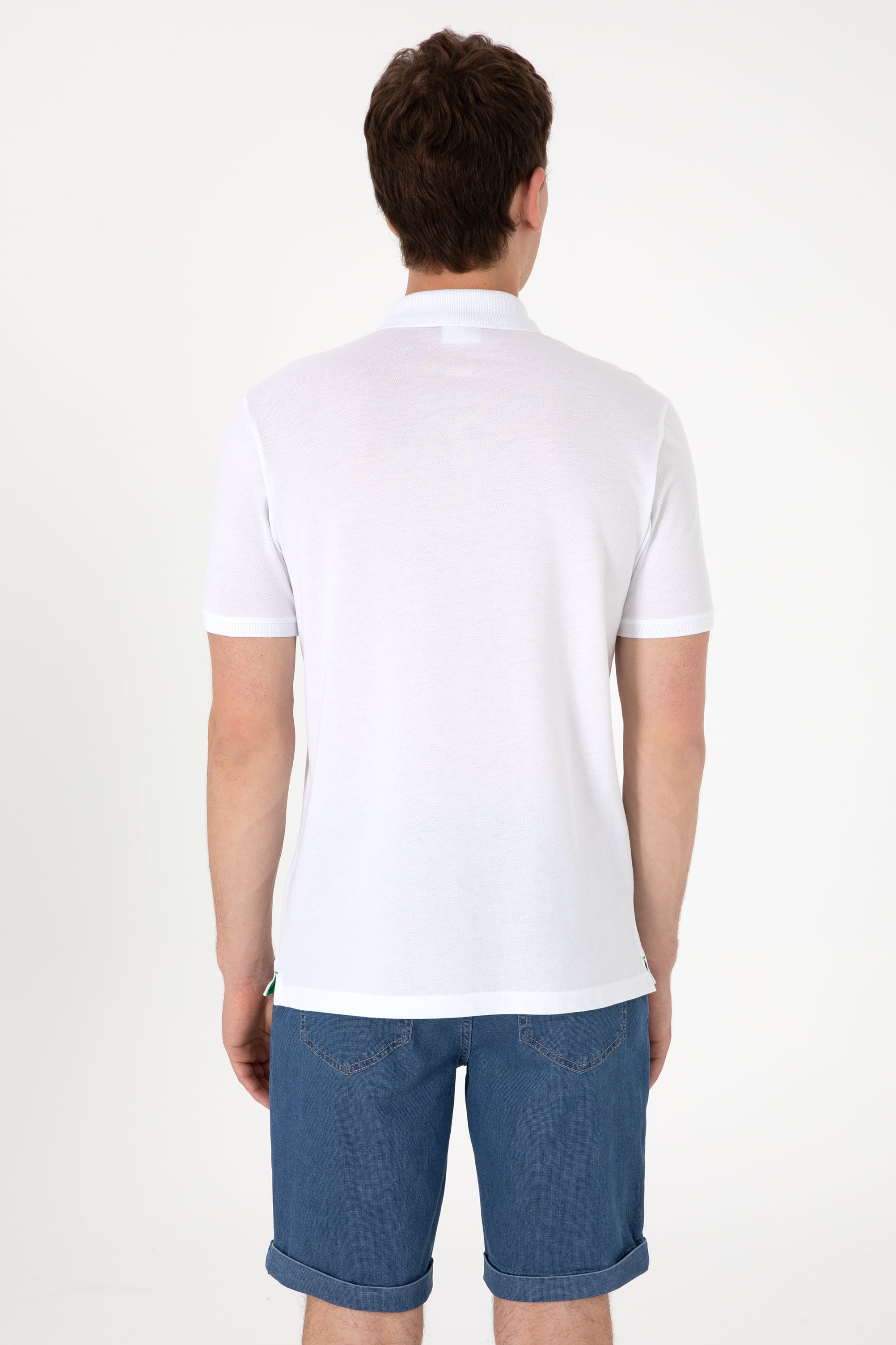 Erkek Regular Fit Polo Yaka Mavi Tişört - Image 5