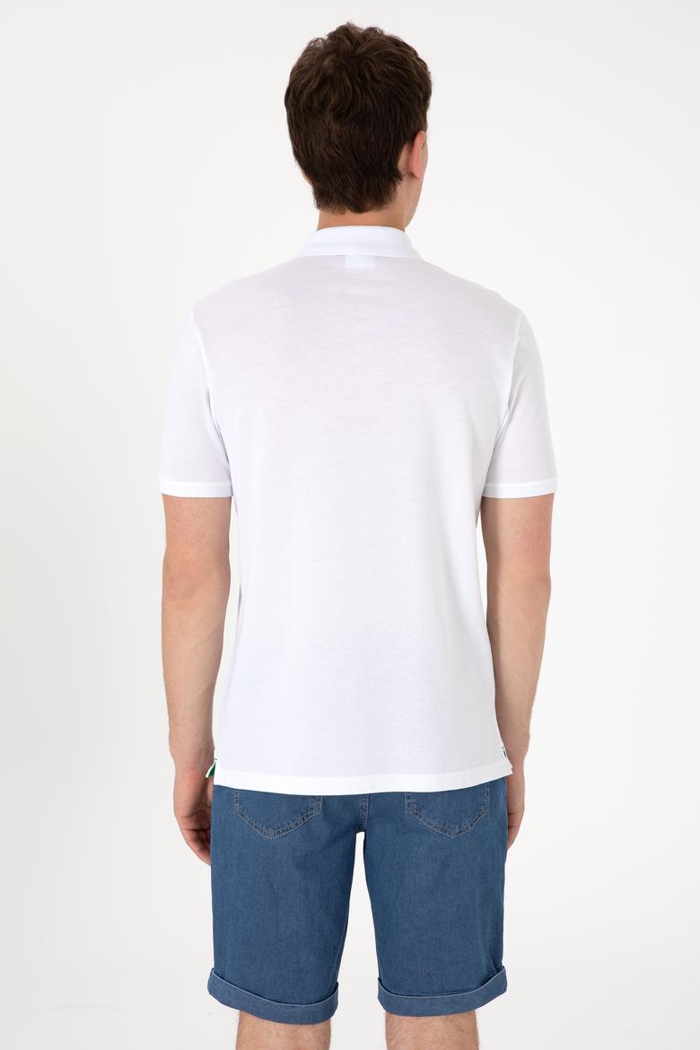 Erkek Regular Fit Polo Yaka Mavi Tişört - 50300365017