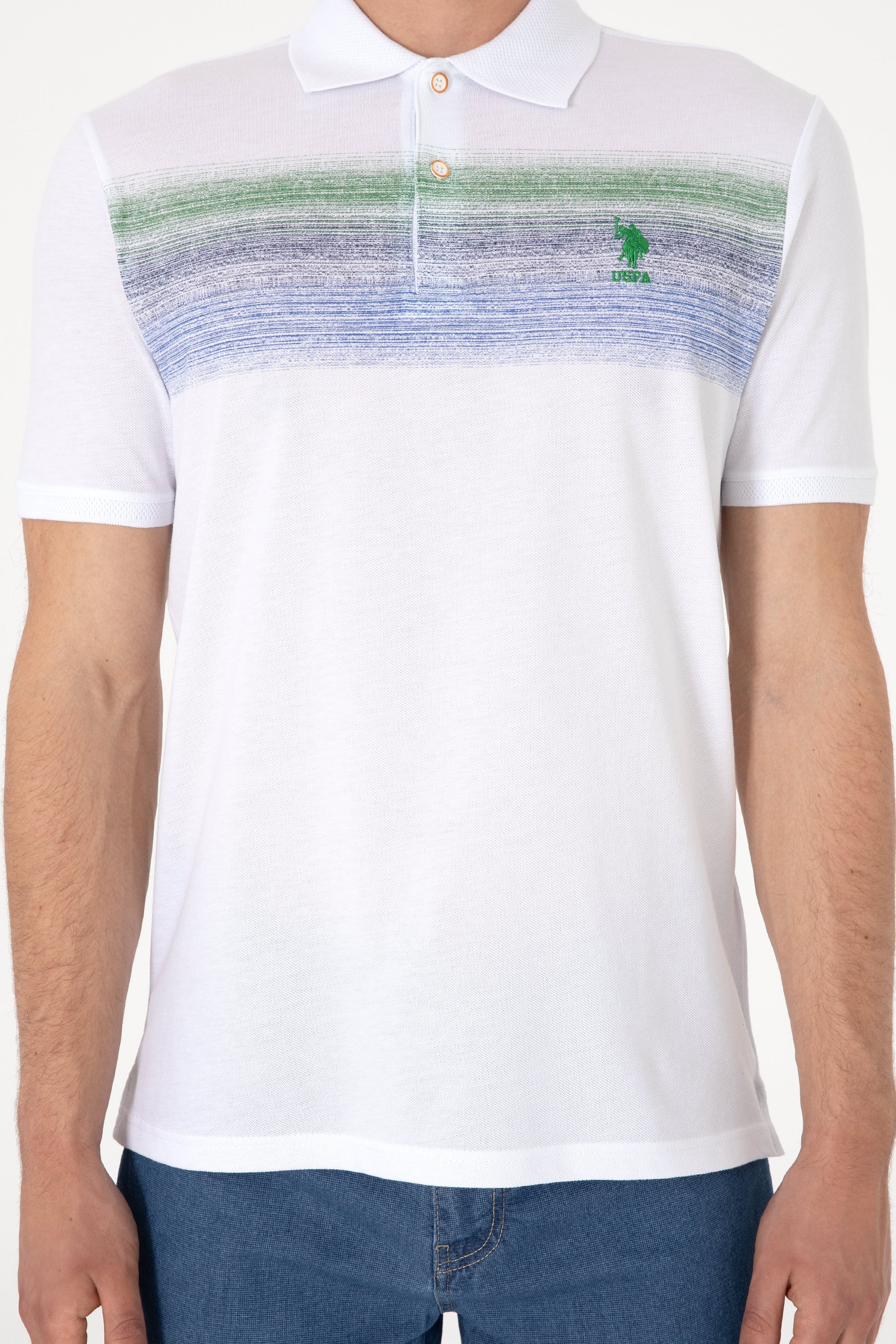 Erkek Regular Fit Polo Yaka Mavi Tişört - Image 6