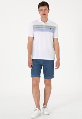 Erkek Regular Fit Polo Yaka Mavi Tişört - 50300365017
